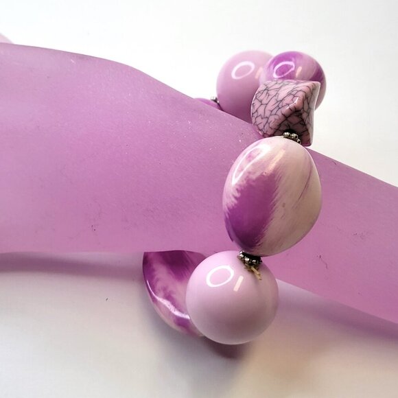 Pink Large Bead Stretchy Bracelet Bangle - Picture 5 of 6
